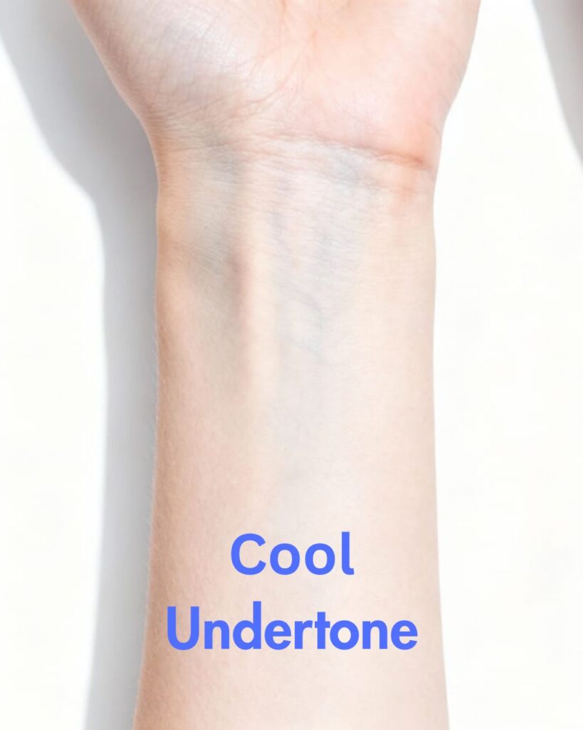 wrist showing cool undertone