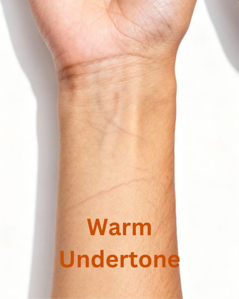 wrist showing warm undertone
